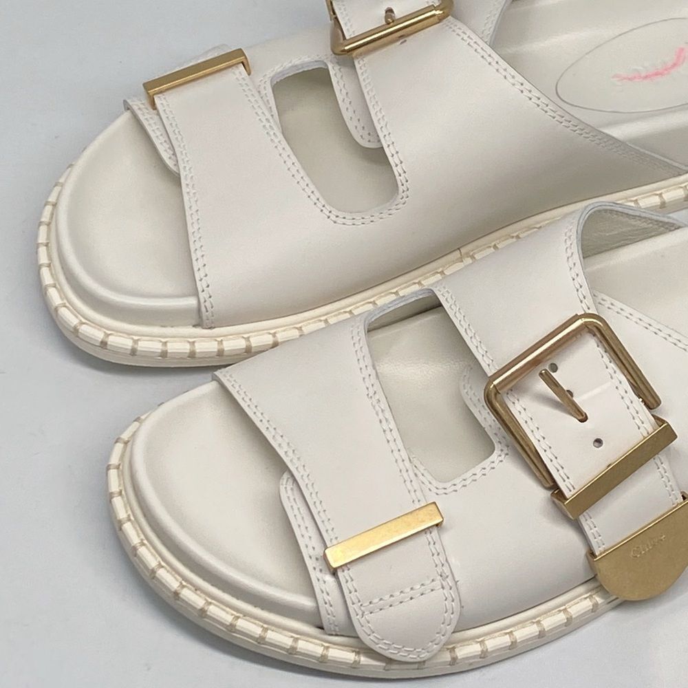 Chloe Rebecca Leather Slide Sandals size 39 - Picture 10 of 15